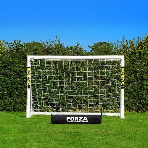 FORZA Fußballtore 1,8m x 1,2m | Wetterfestes uPVC Forza Tor | für Kinder & Erwachsene | Robustes Fußballtor Garten & Training | Optional: Zielfolie, Ball & Tragetasche