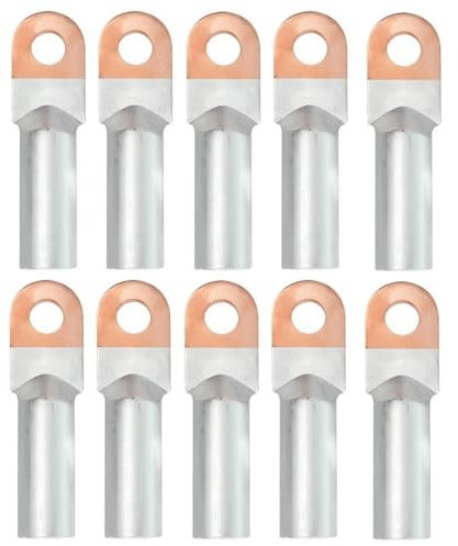ANSIEDIO Copper Aluminum Wire Terminal Lugs Battery Cable Ends Wire Terminals Connector (Thickened) 95mm² (10 Pcs)