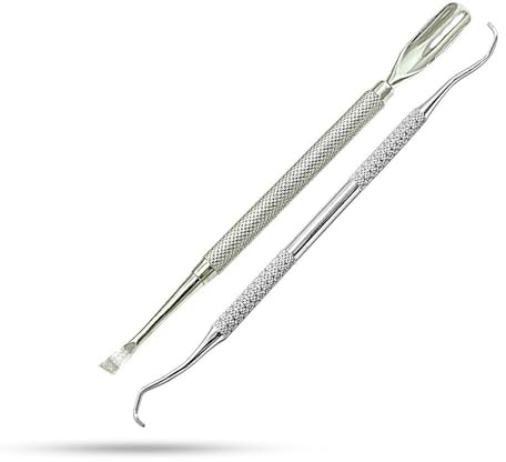 SMI 2 tlg Nagelhautschieber Nagelhautentferner + Eckenheber Nagelheber Exkavator Profi Fußpflege Set Edelstahl