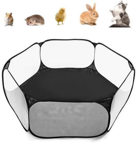 Parque para animales pequeños, jaula plegable jaula para animales pequeños, portátil, transpirable y transparente, recinto de ejercicio para conejillos de indias, Guinea Pig, hámsters, chinchillas