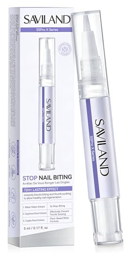 SAVILAND Stop Nail Biting Stift: Effektive Nagellack Gegen Nägelkauen Schnelltrocknend Stop Nagelkauer Daumenlutschen Für Erwachsene Kinder Bei Abgekauten Beschädigten Nägel Bitterformel Nail Care Pen
