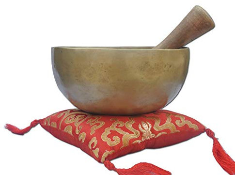 Bol chantant avec couronne du Népal Chakra B Note martelé à la main méditation tibétaine Bol chantant 17,8 cm – Yoga vieux bol