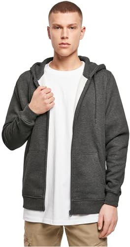 Build Your Brand Herren Kapuzenjacke Heavy Zip Hoody, lässiger Männer Kapuzenpullover mit Reißverschluss, Größen S - 5XL