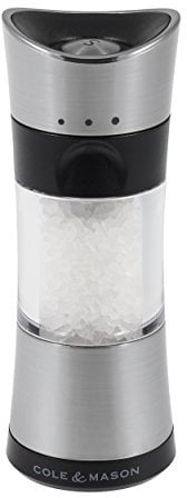 Cole & Mason Horsham Chrome Salt Mill, Adjustable Ceramic Precision+ Inverta Grind Mechanism, Chrome/Acrylic, 154 mm, Includes 1 x Salt Grinder