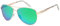 styleBREAKER polarisierte Flieger Sonnenbrille, Pilotenbrille mit Federscharnier, Etui und Putztuch, Unisex 09020046, Farbe:Gestell Hellgold/Glas Grün-Blau-Lila verspiegelt