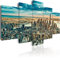 B&D XXL Acrylglasbild New York 100x50 cm 5 Teilig Wandbild auf Acryl Glas Bilder Kunstdruck Moderne Wanddekoration - Skyline Architektur Stadt d-B-0069-k-n