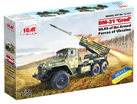 ICM - Modell Raketenwerfer Bm-21 'Grad' Mlrs of The Armed Forces of Ukraine 72707 1/72. Modellbau Panzer