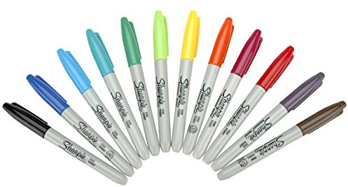 SHARPIE Fine Point Permanentmarker orange, feine Spitze, mehrfarbig, fein, Metall, Papier, Kunststoff, AP