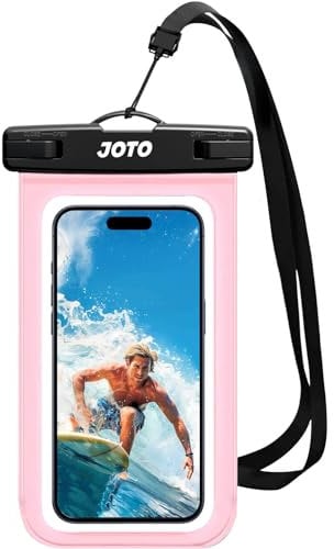 JOTO Wasserdicht Handyhülle,Unterwasser Hülle Waterproof Phone Case Wasserfest Handytasche für Handy bis 6.9 iPhone 13 12 11 Pro Max/Galaxy S22 Ultra S21 S20 A12 und Weiteren Smartphones -Klarrosa