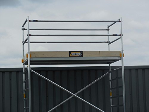CUSTERS CR 70-180 Alu-Rollgerüst, Fahrgerüst von 4,30 m bis 14,00 m Arbeitshöhe, TÜV/GS, DIN EN 1004 & 1298, Plattformlänge 180 cm, Profi (6,30 m)