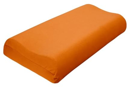 Traumschlaf Universal Bezug für Nackenstützkissen – elastischer Edel Jersey Kissenbezug aus Baumwolle – weich, dehnbar und passgenau für viele Nackenstützkissen – S-M, Höhe 7-10 cm, Papaya