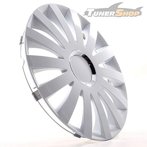 Tunershop 4 Radkappen Radzierblenden 16 Zoll Sail White weiß 4-2431416 kompatibel mit Audi Daewoo Hyundai Lexus Nissan Seat Toyota