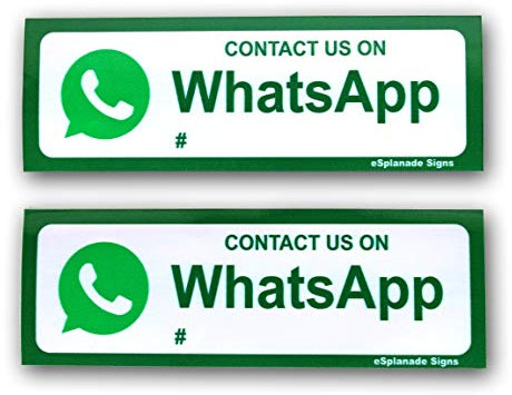 eSplanade Contact us on WhatsApp-Schild-Aufkleber, einfach zu montieren, wetterbeständig, langlebige Tintengröße (22,9 x 7,6 cm)