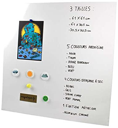 Pizarra magnética de borrado en seco con adhesivo de pared, color blanco 30,5 cm X 61 cm