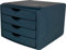helit H6429534 - Schubladenbox „the green chameleon“, aus Recycling-Kunststoff Blauer Engel zertifiziert, blau, 1 Stück