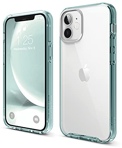 elago Hybrid Clear Case Kompatibel mit iPhone 12 Mini Hülle (5,4), Durchsichtig, Robuster PC Rückseite Handyhülle, Flexibel Bumper Schutzhülle (Grün)