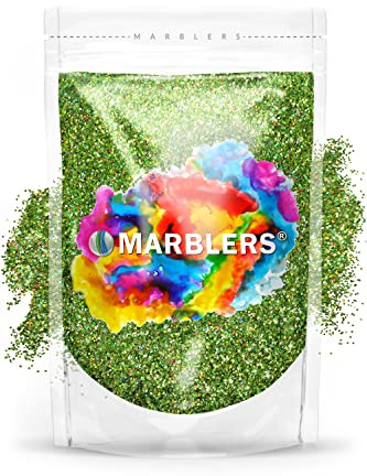 MARBLERS Holographic Glitter [Holo Apple Green] 3oz (85g) | Fine | Non-Toxic, Vegan, Cruelty-Free | Face, Body, Eyeshadow, Hair, Festival, Party Makeup | Nail Art, Polish, Resin, Tumbler, Slime, Craft