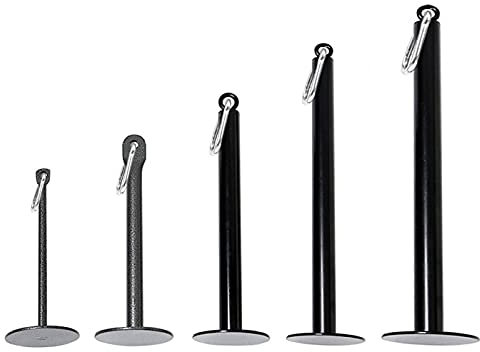GeKLok Weight Plate Loading Pin with Carabiner, Steel Weight Lifting Holder Stand for Fitness Pulley Cable Machine System Lat Pull Down Attachments, Home Workout Gym Equipment(38cm,size:D)