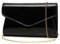 Clutch-Handtasche aus Lackleder, elegante Schultertasche, einfarbig, für Hochzeit, Party, Abschlussball, Schwarz (Black-b), Einheitsgröße