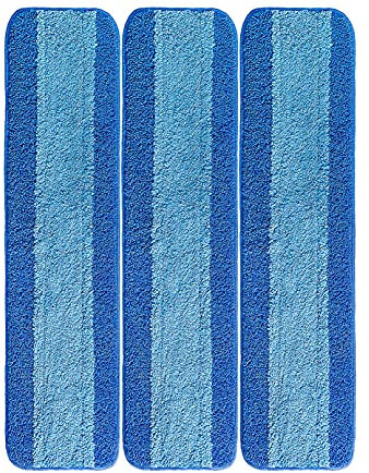 Paquete de 3 almohadillas de limpieza de microfibra de repuesto para mopa de microfibra Bona Wet Dry Mop Pads de limpieza de piso de madera dura