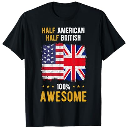 American Great Britain Flag - Half American Half British T-Shirt