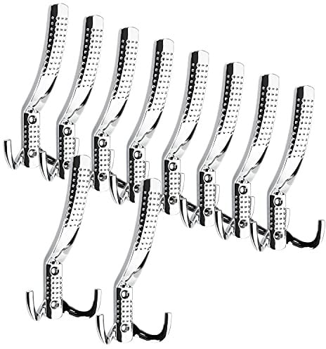 SOTECH 10 Stück Garderobenhaken JASMIN STRONG lang Chrom poliert neue stabile Ausführung für Garderoben