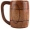 Joyzan Wooden Beer Mug, Handmade Retro Rustic Wooden Tankards Men Wood Camping Cup with Handle Outdoor Travel Mug Without Lid Drinks Juice Milk Water Tea Coffee Vintage Bar Whiskey Cocktail Drinkware