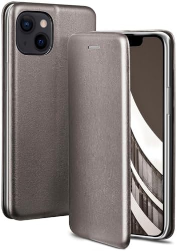ONEFLOW Business Case für iPhone 13 Handyhülle klappbar mit Standfunktion, Klapphülle Flipcase Cover Dünn, PU Leder Hülle mit Kartenfach, 360 Grad Schutzhülle, Taupe