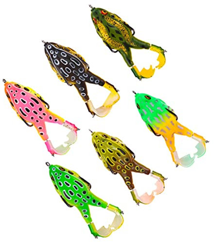 Froschköder Angelköder für Bass Pike Karpfen Design Floating Uneedless Köder Kit Simulation Design Angeln Frosch 6 stücke