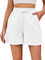 Famulily Frauen Casual High Rise Bussiness Büro Shorts Plissee Strand Sommer Anzug Shorts Weiß S