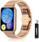 LanQii Métal Bracelet Compatible avec Huawei Watch Fit 2, Acier Inoxydable Ajustable Entreprise Bracelet de Remplacement Hommes Femmes pour Huawei Watch Fit 2 -Or rose