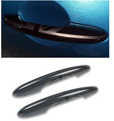 uvcany MINI F56 F57 Union Jack Door Handle Covers, Door Handle Trim for Mini Cooper One/S/JCW F56 Hatchback F57 Convertible(Union Jack Black, No Keyless Entry & with Light)