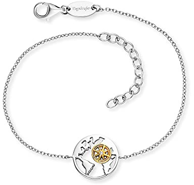 Engelsrufer Damen Armband aus vergoldetem Sterling Silber mit Aloah Anhänger in Bicolor Silber Gold - Karabinerverschluss - längenverstellbar - nickelfrei