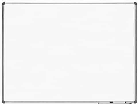 Magnetische Tafel, Weißwandtafel, Markertafel, Aluminiumrahmen, glasierte Magnettafel für Schule, Arbeit oder persönlichen Gebrauch, glatte und glänzende Oberfläche · m-office (120 x 90 cm)