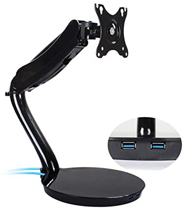 GGZONE Support de Meuble TV, Meuble TV de Table avec réglage de l'angle d'inclinaison de 90°, Base TV de Table réglable en Hauteur de 9 à 41 cm, Convient aux téléviseurs à Profil Bas de 13 à 27