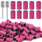 100Pcs Nail Sanding Bands for Nail Drill 180 Fine Grit Sanding Bands Nail Drill with 2Pcs 3/32” Mandrel Bits and Boxed for Nails Polishing Gel Manicures and Pedicure,Pink