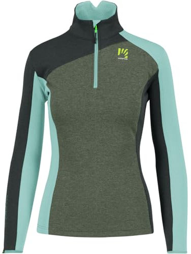 Karpos Maglione Federa Half-Zip, Thyme-Black Sand-Aqua Ski, M