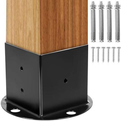Post Base Wood Fence Post Anchor Heavy Duty Deck Post Base Brackets for Mailbox Deck Supports Porch Railing Post Holders 1Pcs