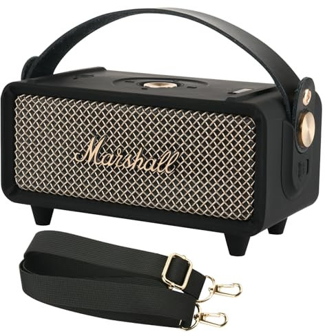 TXEsign Silikon-Schutzhülle für Marshall Emberton II Lautsprecher, Schutzhülle, Reise-Tragetasche, Ersatz-Lautsprecherhülle mit Griff und Schultergurt (nur Hülle) (schwarz)