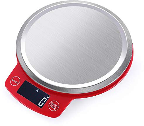 Báscula de cocina Báscula digital recargable Báscula de alimentos Báscula electrónica de acero inoxidable para cocina, con un recipiente grande Pantalla LCD retroiluminada 10,8 (3 kg/0,1 g)