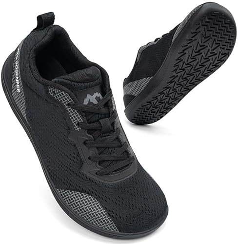 Sosenfer Herren Breite Barfußschuhe Zero-Drop Atmungsaktiv Slip On Barfussschuhe Weit Zehenbox Traillaufschuhe Walkingschuhe Sommer Sneakers für Outdoor Fitness-HEISE-39