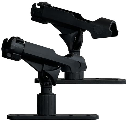 Angelrutenhalter mit Schienenhalterung, universelle T-förmige Schraube auf Schiene für Kajak, Kanu, Angelboot (2 Stück Rutenhalter mit Schiene)