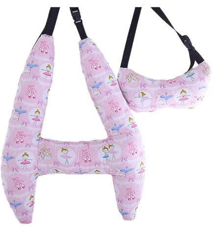 CAIYLAI H-förmiges Kissen für Auto | Kopfstütze für das Auto | Baby Nackenkissen für Reisen | Waschbarer Kopfhalter für Kindersicherheit Autositzzubehör (Rosa Fee + Kopfstütze)