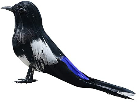 FLCPJGV Simulation Statue Deko Vogel für Veranda Pathway Decor,Vogelattrappe für Garten Und Teich,Simulation Statue Als Taubenabwehr, Mehrfarbig, Elster