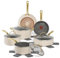T-fal Preserve Ceramic, Ceramic Non Stick Cookware Set 13 Piece, Oven Broiler Safe 350F, Kitchen Set w/Frypans, Saucepans, Sautepan, Dutch Oven, Lids, Pan Protectors, Pots and Pans Set Nonstick Beige