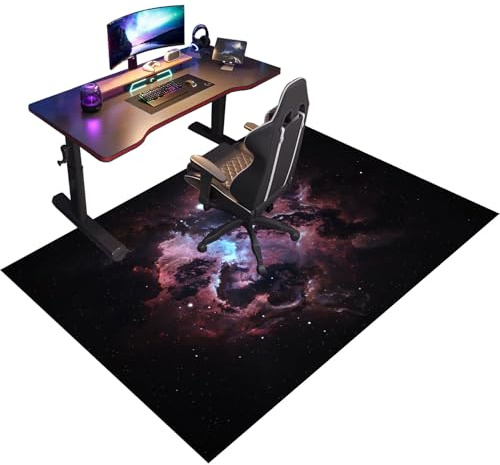 Bodenschutzmatte Stuhlunterlage für Gaming Stuhl & Bürostuhl, Kratzfest-Unterlage für Teppich & Hartböden, Gamer Teppich, Schreibtischstuhl Unterlage für Laminat, Parkett, Hartböden 70 x 100 cm