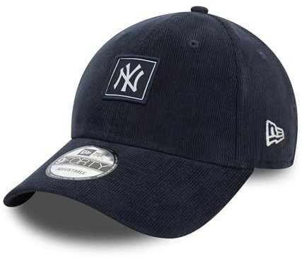 New Era New York Yankees Cap Kord verstellbar gebogener Schirm 9Forty Kappe Baseball Patch blau - One-Size
