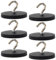 GBKDQQ 6 ganci magnetici di colore nero, 43 mm di spessore con gancio, senza punzonatura, gancio magnetico gommato, extra forte da 10 kg, supporto magnetico per porte in ferro, frigoriferi, cucine,