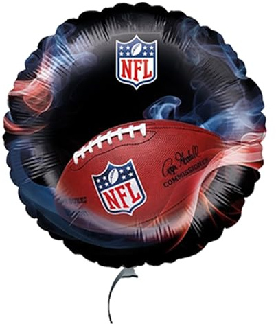Party Factory `NFL´ Folienballon, rund, Ø45cm, Bunt, American Football, Heliumballon zum Geburtstag