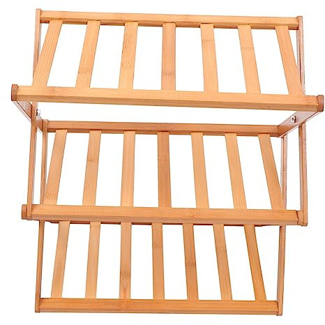 Happyyami Wooden Plant Stand Floor Type Flowerpot Holder Balcony Planter Base 3-tier Multi-layer Bamboo Shelf for Indoor Outdoor Succulent and Greenery Display